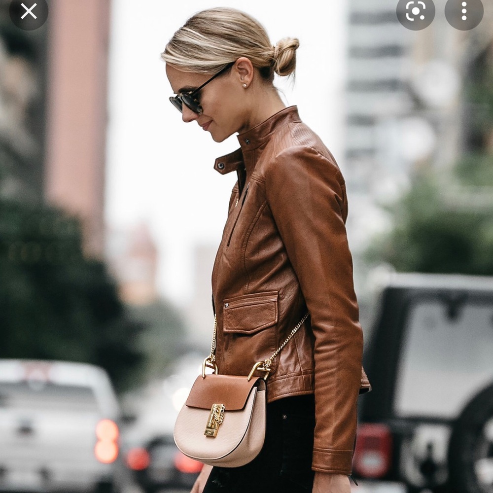 Cole Haan NEW chic leather moto jacket